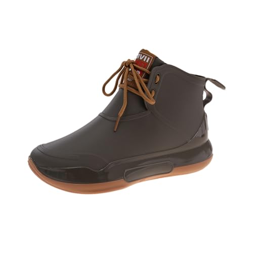 AONETIGER Gummistiefel Damen Herren Regenschuhe Wasserdicht Halbhohe Regenstiefel Bequem Gartenstiefel Outdoor Freizeit Regen Schuhe (220 Grau,37EU) von AONETIGER