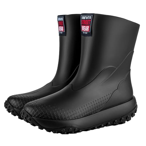 AONETIGER Gummistiefel Herren Wasserdicht Regenschuhe Atmungsaktiv Rain Boots Bequem Gummistiefeletten(G650 Schwarz,42EU) von AONETIGER