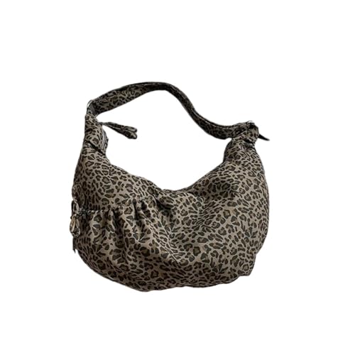 AONETIGER Leopard Umhängetasche Damen Halbmond Umhängetasche Casual Moon Bag Canvas Hobo Tasche Mehrere Schultertasche mit Verstellbarer Schultergurt (KA) von AONETIGER