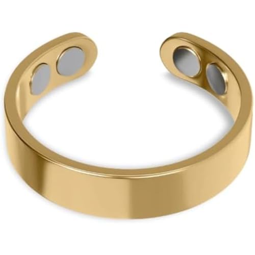 AONETIGER Magnetring Damen Herren Manschette Gesundheits Heilmagneten Ultrastarke Magnete Einstellbare GrößE Ringe (1 Pcs,Gold) von AONETIGER