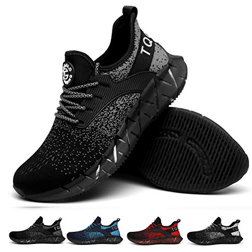 AONETIGER Schuhe Herren Damen Sportschuhe Laufschuhe Running Sneaker Turnschuhe（Schwarz Grau,Größe 40） von AONETIGER