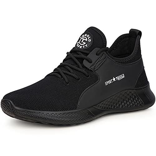 AONETIGER Sicherheitsschuhe Herren Damen Leicht Arbeitsschuhe Stahlkappe Sportlich Schutzschuhe Atmungsaktiv rutschfest Schuhe Sneaker (Größe 35,8193Schwarz) von AONETIGER