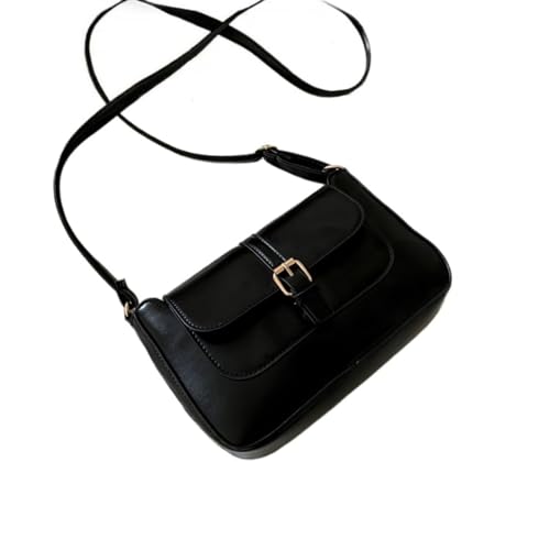 AONETIGER Umhängetasche Damen Klein PU Leder Crossbody Bag Elegant Abendtasche Party Trendy Schultertasche mit Verstellbar Abnehmbar Schultergurt (BK) von AONETIGER