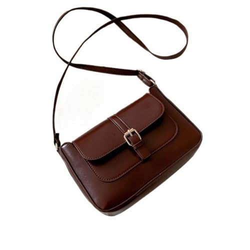 AONETIGER Umhängetasche Damen Klein PU Leder Crossbody Bag Elegant Abendtasche Party Trendy Schultertasche mit Verstellbar Abnehmbar Schultergurt (DBR) von AONETIGER