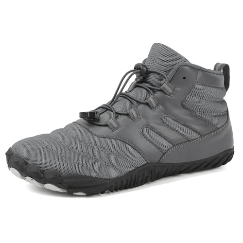 AONETIGER Unisex Barfußschuhe Damen Herren Traillaufschuhe Barfussschuhe Atmungsaktiv Leichte rutschfest Fitnessschuhe Outdoor Wassersportschuhe(A18 Grau,47EU) von AONETIGER