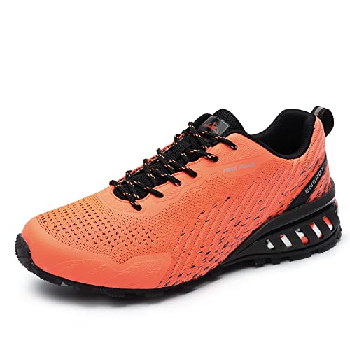 AONETIGER Wanderschuhe Herren Leichte Wasserdicht Trekkingschuhe Atmungsaktiv rutschfeste Kletterschuhe Bergschuhe Herren Outdoor Wanderstiefel(829 Orange,42EU) von AONETIGER