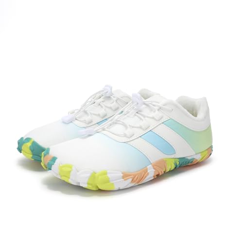 AONETIGER Winter Barfußschuhe Herren Damen Warm Gefüttert Barfuss Schuhe Breiter Zehenbox Winterschuhe Outdoor Wasserdicht Winterstiefel Mit Zero-Drop Solhe (Weiß,37EU) von AONETIGER