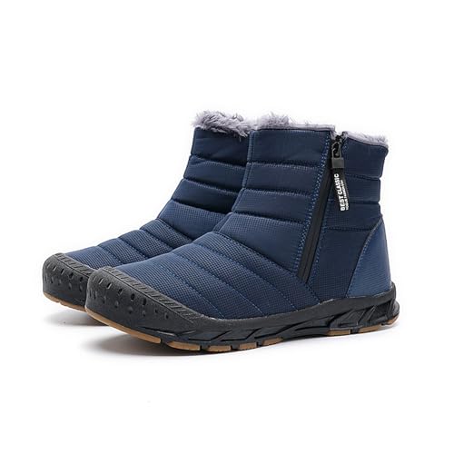 AONETIGER Winterschuhe Herren Damen Gefüttert Winterstiefel Wasserdicht Schneestiefel Warme Bequem Schneeschuhe Rutschfeste Baumwollschuhe(2309 Blau,39EU) von AONETIGER