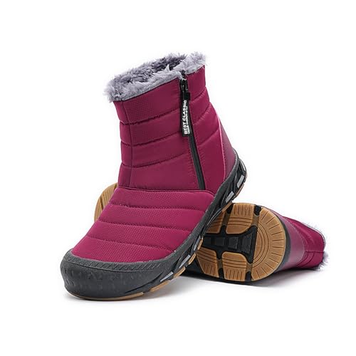 AONETIGER Winterschuhe Herren Damen Gefüttert Winterstiefel Wasserdicht Schneestiefel Warme Bequem Schneeschuhe Rutschfeste Baumwollschuhe(2309 Rot,38EU) von AONETIGER