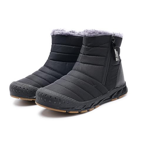 AONETIGER Winterschuhe Herren Damen Gefüttert Winterstiefel Wasserdicht Schneestiefel Warme Bequem Schneeschuhe Rutschfeste Baumwollschuhe(2309 Schwarz,40EU) von AONETIGER