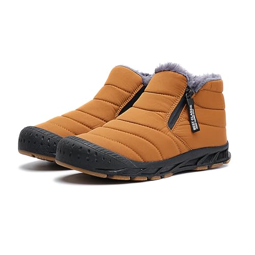 AONETIGER Winterschuhe Herren Damen Gefüttert Winterstiefel Wasserdicht Schneestiefel Warme Bequem Schneeschuhe Rutschfeste Baumwollschuhe(2310 Gelb,38EU) von AONETIGER