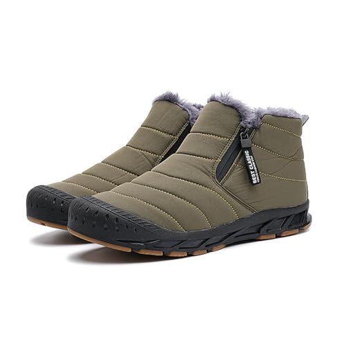 AONETIGER Winterschuhe Herren Damen Gefüttert Winterstiefel Wasserdicht Schneestiefel Warme Bequem Schneeschuhe Rutschfeste Baumwollschuhe(2310 Grün,38EU) von AONETIGER