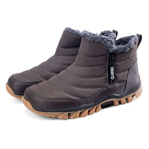 AONETIGER Winterschuhe Herren Wasserdicht Schneestiefel Warm Gefüttert Winterstiefel rutschfest Winter Outdoor Boots Leicht Bequem Schneeschuhe (11 Grau,43EU) von AONETIGER