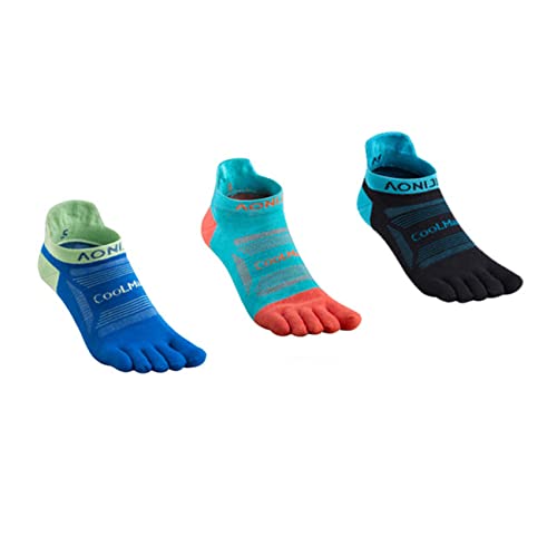 AONIJIE 3 Paare Damen und Herren Athletische Sportsocken, zum Laufen Marathon Fünf Finger Socken von AONIJIE