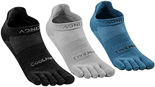 AONIJIE Damen und Herren Athletische Sportsocken, zum Laufen Marathon Fünf Finger Socken (as3, numeric, numeric_39, numeric_42, regular, regular, P # 3 Pairs-Knöchelhoch) von AONIJIE