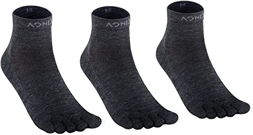 AONIJIE Damen und Herren Athletische Sportsocken, zum Laufen Marathon Fünf Finger Socken (as3, numeric, numeric_43, numeric_46, regular, regular, T # 3 Pairs -Viertelhoch) von AONIJIE