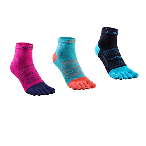 AONIJIE Damen und Herren Athletische Sportsocken, zum Laufen Marathon Fünf Finger Socken S von AONIJIE