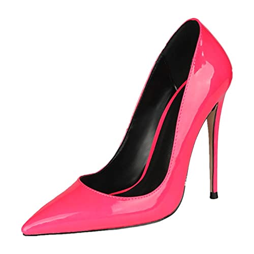 AOOAR Damen Glitter Stiletto Abendschuhe Pumps Glänzend Pink EU 46 von AOOAR