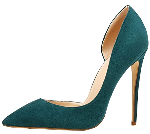 AOOAR Damen High Heels Mode Schuhe Dunkelgrün Wildleder Kleid-Partei Pumps EU 46 von AOOAR