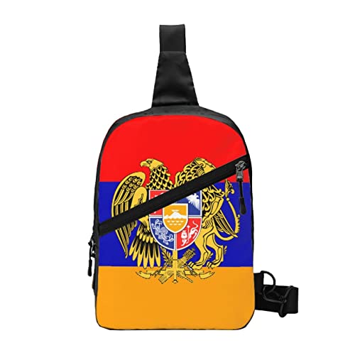 Armenisches Nationalemblem Umhängetasche Faltbarer Brust-Schulter-Rucksack Bauchtasche Crossbody-Taschen für Männer Frauen Reisen Wandern im Freien von AOOEDM