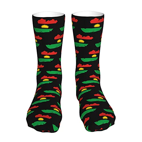 AOOEDM Biafra Flag Performance Laufsocken Freizeitsocken Sportsocken Neuheit Crew Tube Socken von AOOEDM