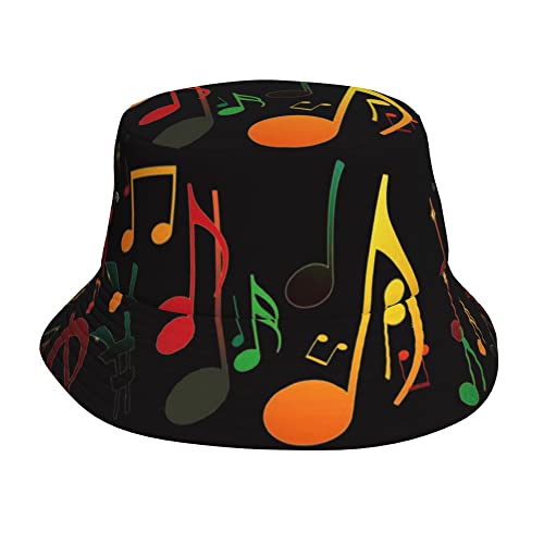 AOOEDM Bunte Musik Note Unisex Eimer Hut Sommer Reise Strand Sonnenhut Fischermütze mit breiter Krempe von AOOEDM