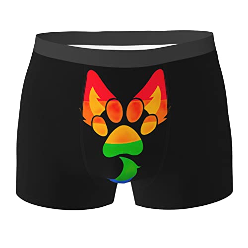 AOOEDM Gay Furry Pride Unterwäsche Herren Atmungsaktive Boxershorts Weiche Shorts Bequeme Bedruckte Unterwäsche von AOOEDM