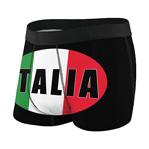 AOOEDM Herrenshorts Boxershorts Italien Italien Italienische Flagge Weiche Unterhose Stretch-Boxershorts mit Beutel S-XXL von AOOEDM