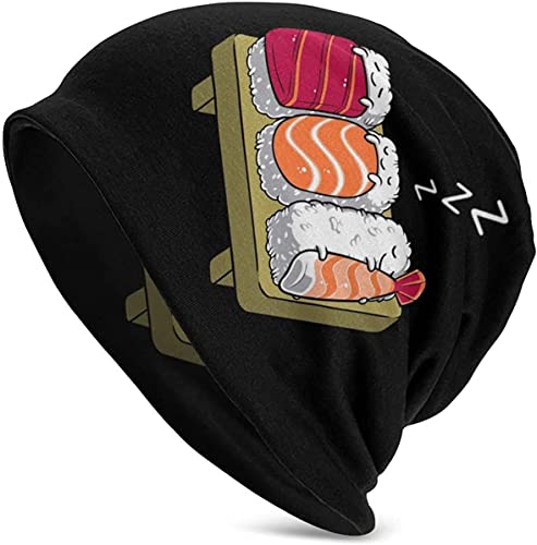 AOOEDM Sleeping Sushi Slouchy Beanie Mütze Strickmütze für Männer Frauen Fisherman Beanie Mütze Skull Cap Hut Unisex Geschenk von AOOEDM
