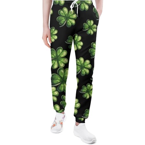 AOOEDM St. Patrick's Day Kleeblatt Kleeblatt Herren Jogginghose Bedruckte Jogginghose Workout Gym Sporthose Leggings mit Tasche von AOOEDM