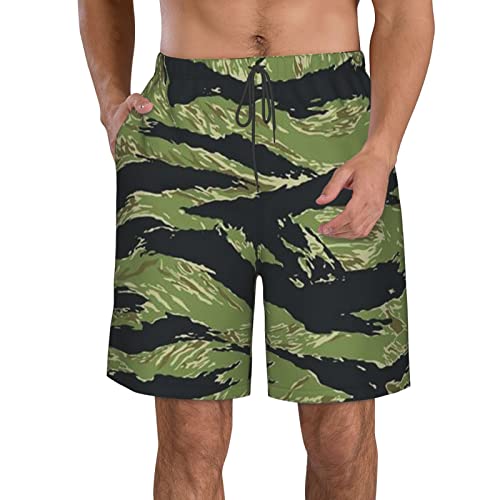 AOOEDM Vietnam Tiger Stripe Camo Herren weiche Kurze Hose atmungsaktive Strandmode lockere Shorts mit Taschen von AOOEDM