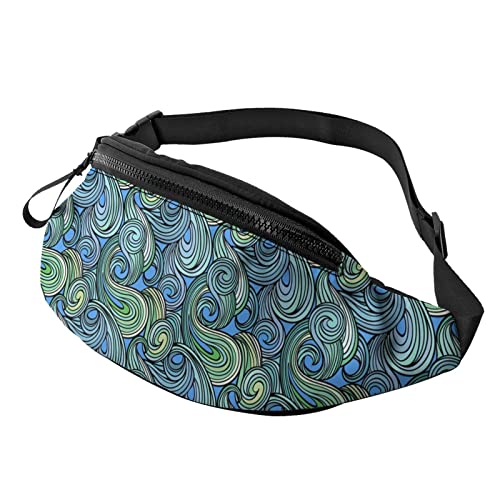 Abstrakte Curly Wave Fanny Pack Sport Casual Hüfttasche für Damen Herren Modisch von AOOEDM