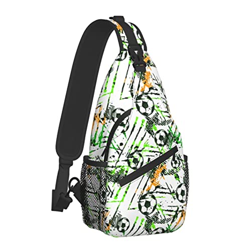 Abstrakte Grunge-Fußball-Brusttaschen, Umhängetasche, Reise, Wandern, Rucksack, lässiger Schulter-Tagesrucksack für Fußballfans, Frauen, Männer Abstrakte Grunge-Fußball-Brusttaschen, Umhängetasche, Reise, Wandern, Rucksack, lässiger Schulter-Tagesrucksack für Fußballfans, Frauen, Männer von AOOEDM