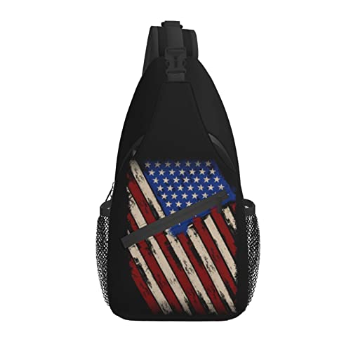 American Flag Sling Bag Casual Crossbody American Umhängetasche Rucksack Chest Daypack für Outdoor von AOOEDM