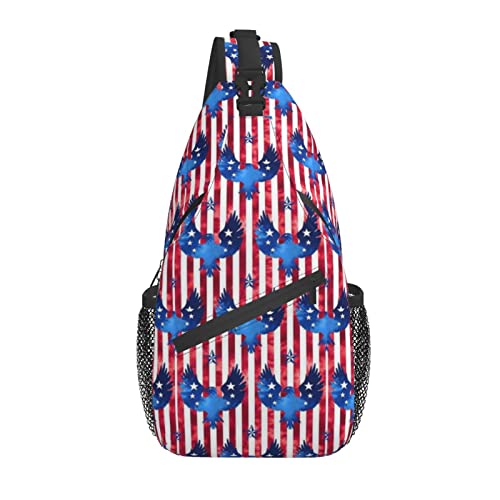 American Flag Sling Bag Casual Crossbody American Umhängetasche Rucksack Chest Daypack für Outdoor von AOOEDM