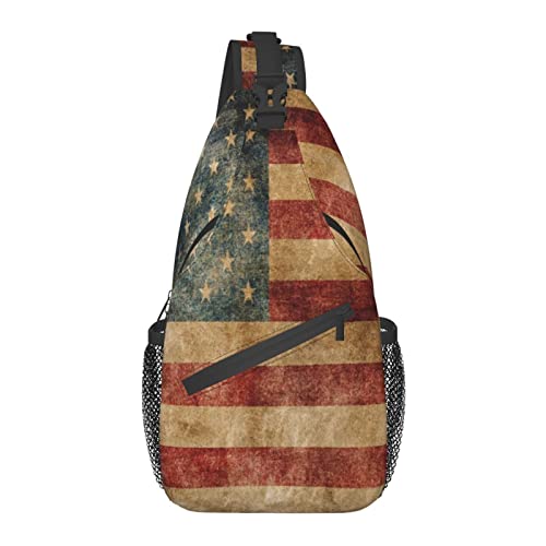 American Flag Sling Rucksack, Reisen, Wandern, Daypack, Umhängetasche, Umhängetasche für Männer und Frauen von AOOEDM