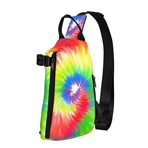 Anti-Diebstahl-Crossbody-Rucksack, Spiral-Tie-Dye, abstrakte Bunte Regenbogenstrudel, Sling-Umhängetasche für Männer und Frauen, langlebig, verstellbar, Sporttasche, Radfahren, Reisen, Wandern, Tages Anti-Diebstahl-Crossbody-Rucksack, Spiral-Tie-Dye, abstrakte Bunte Regenbogenstrudel, Sling-Umhängetasche für Männer und Frauen, langlebig, verstellbar, Sporttasche, Radfahren, Reisen, Wandern, Tages von AOOEDM