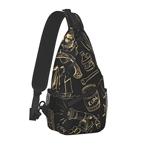 Anti-Diebstahl-Crossbody-Rucksack Sugar Skulls Sling-Schultertasche für Männer und Frauen, langlebig, verstellbar, Sporttasche, Radfahren, Reisen, Wandern, Tagesrucksack von AOOEDM