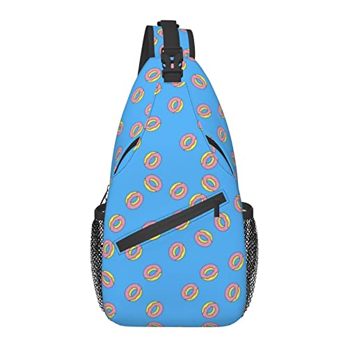 Anti-Diebstahl-Schultertasche, für Donut-Lebensmittelmuster, Schulter-Crossbody-Rucksack, wasserdichte Brusttasche, Leichter, lässiger Tagesrucksack für Reisen, Sport von AOOEDM