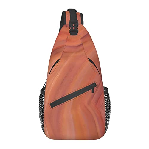 Anti-Diebstahl-Schultertasche, für Orange Marble, Schulter-Crossbody-Rucksack, wasserdichte Brusttasche, Leichter, lässiger Tagesrucksack für Reisen, Sport von AOOEDM