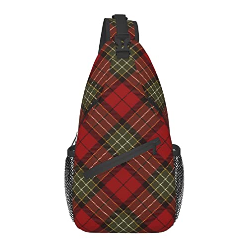 Anti-Diebstahl-Schultertasche, für Rot, Schwarz, Braun, Gold und Weiß, kariert, Schulter-Crossbody-Rucksack, wasserdichte Brusttasche, Leichter, lässiger Tagesrucksack für Reisen, Sport von AOOEDM