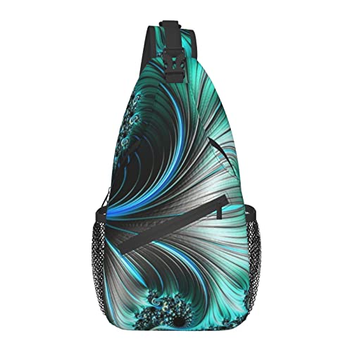 Anti-Diebstahl-Schultertasche, für Trippy Tie Dye Mermaid, Schulter-Crossbody-Rucksack, wasserdichte Brusttasche, Leichter, lässiger Tagesrucksack für Reisen, Sport von AOOEDM