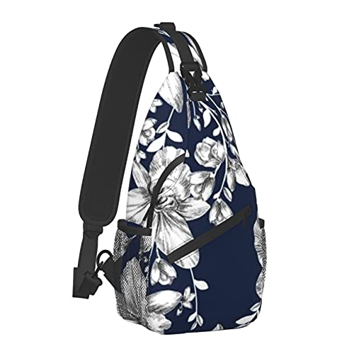 Anti-Diebstahl-Sling-Brusttasche, Schulterrucksack, Blumenmuster, für den Frühling, Crossbody-Taschen, Sportsack, leichte Sling-Tasche für Männer, Frauen, Reisen, Fitnessstudio, Sport, Wandern, Einhei von AOOEDM