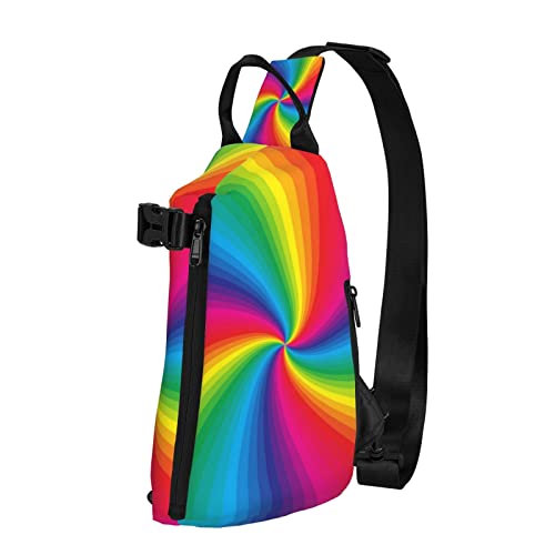 Anti-Diebstahl Sling Chest Bag Schulterrucksack Rainbow Colorful Tie Dye Spiral Crossbody Bags Gym Sack, Leichte Sling Bag für Männer Frauen Travel Gym Sport Wandern Anti-Diebstahl Sling Chest Bag Schulterrucksack Rainbow Colorful Tie Dye Spiral Crossbody Bags Gym Sack, Leichte Sling Bag für Männer Frauen Travel Gym Sport Wandern von AOOEDM