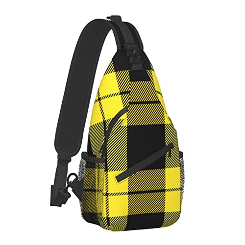 Anti-Diebstahl Sling Chest Bag Schulterrucksack Tartan Plaid Pattern Scottish Cage Crossbody Bags Gym Sack, Leichte Sling Bag für Männer Frauen Travel Gym Sport Wandern von AOOEDM