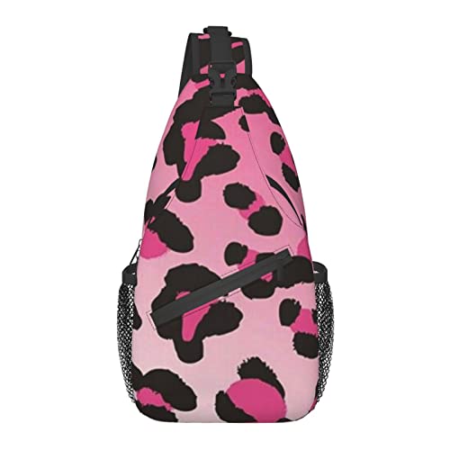 Anti-Diebstahl-Umhängetasche, für Cheetah Leopard Blush Pink, Schulter-Crossbody-Rucksack, wasserdichte Brusttasche, Leichter, lässiger Tagesrucksack für Reisen, Sport von AOOEDM