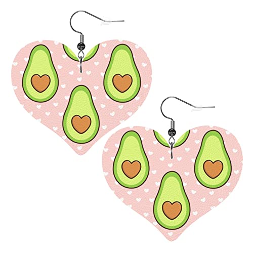 Avocados4 Herzförmige Lederohrringe für Damen und Mädchen, einfache baumelnde Ohrringe, Geschenke für Sie von AOOEDM