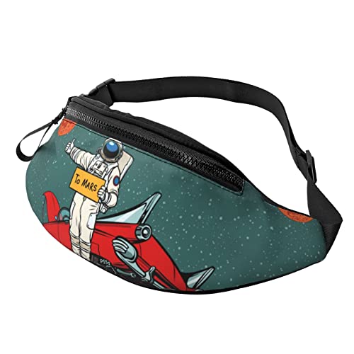 Bauchtasche für Damen Herren Astronaut Hitchhiker to Mars Umhängetasche Gürteltasche Geldbeutel Wandern Handytasche von AOOEDM