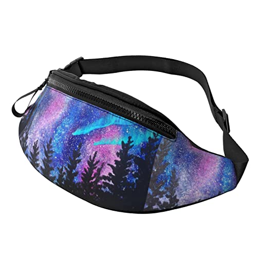 Bauchtasche für Damen Herren Galaxy Starry Trees niedliche Gürteltasche Geldbörse Running Wallet Bag von AOOEDM