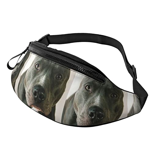 Bauchtasche für Damen Herren Pitbull Lustiges Gesicht verstellbare Träger Gürteltasche Geldbeutel Walking The Dog Handytasche von AOOEDM